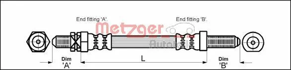 Brake Hose METZGER 4112102