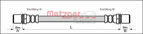 Brake Hose METZGER 4113667