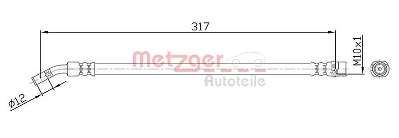 Brake Hose METZGER 4113680