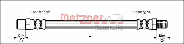 Brake Hose METZGER 4114663