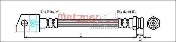 Brake Hose METZGER 4114749