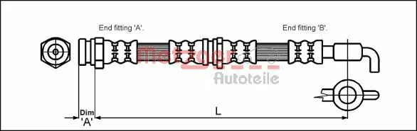 Brake Hose METZGER 4114780