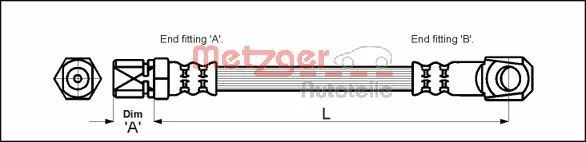 Brake Hose METZGER 4117018
