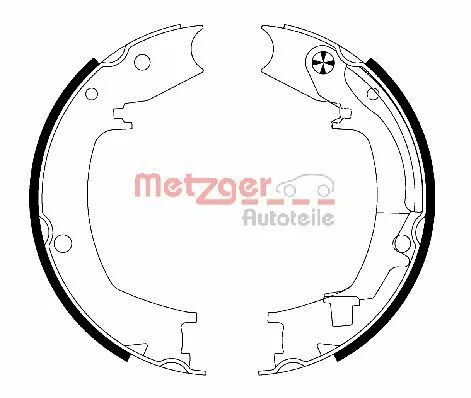 Komplet zavornih čeljusti, parkirna zavora METZGER MG 204