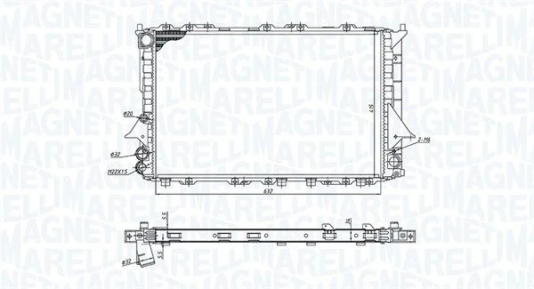 Radiator, engine cooling MAGNETI MARELLI 350213189900
