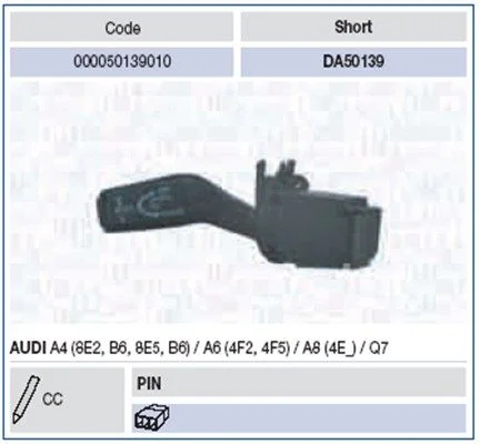 Steering Column Switch MAGNETI MARELLI 000050139010