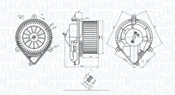 Interior Blower MAGNETI MARELLI 069412228010