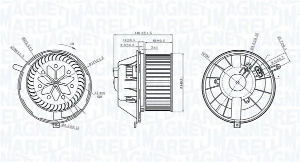 Interior Blower MAGNETI MARELLI 069412229010
