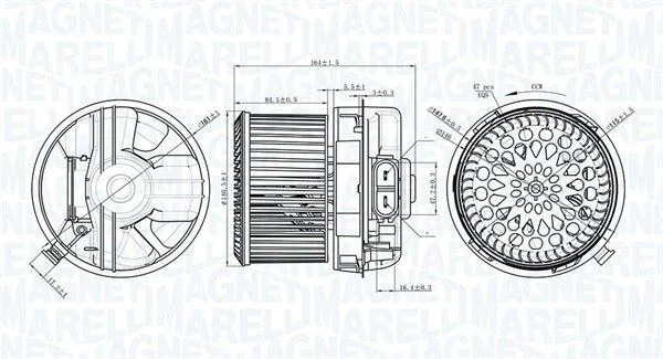 Notranji ventilator MAGNETI MARELLI 069412272010