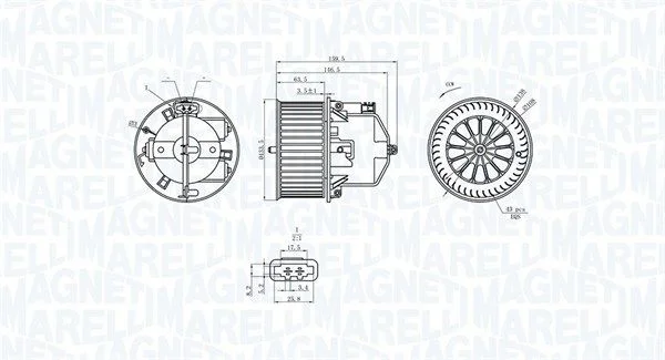 Notranji ventilator MAGNETI MARELLI 069412360010