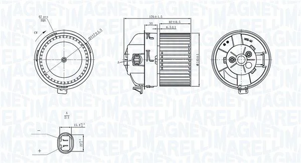 Interior Blower MAGNETI MARELLI 069412751010