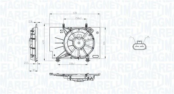 Fan, engine cooling MAGNETI MARELLI 069422734010