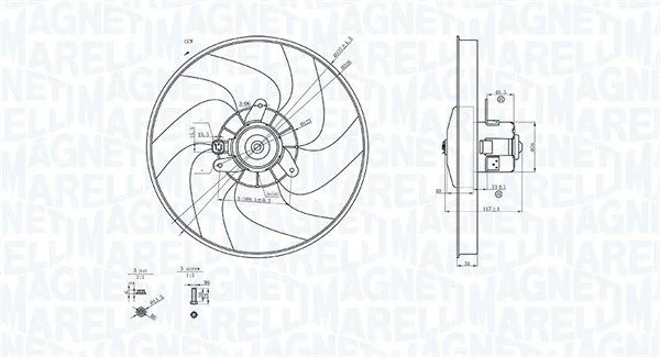 Ventilator, hlajenje motorja MAGNETI MARELLI 069422756010