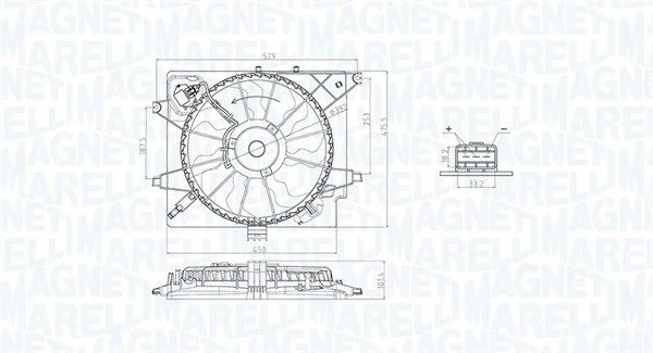 Fan, engine cooling MAGNETI MARELLI 069422789010