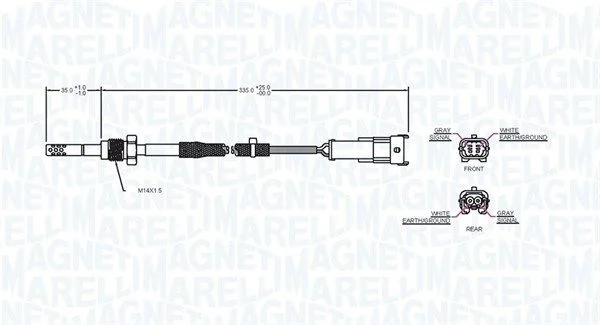 Senzor, temperatura izpušnih plinov MAGNETI MARELLI 172000043010