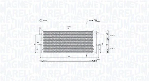 Kondenzator, klimatska naprava MAGNETI MARELLI 350203103900