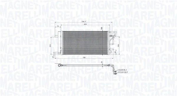 Condenser, air conditioning MAGNETI MARELLI 350203105200
