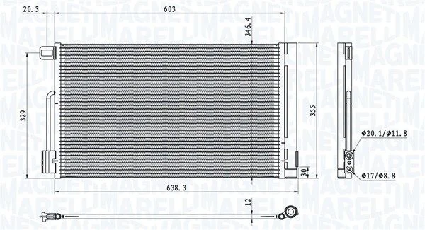 Condenser, air conditioning MAGNETI MARELLI 350203611000