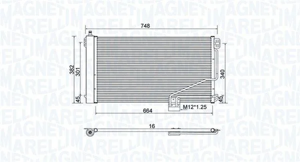 Kondenzator, klimatska naprava MAGNETI MARELLI 350203738000