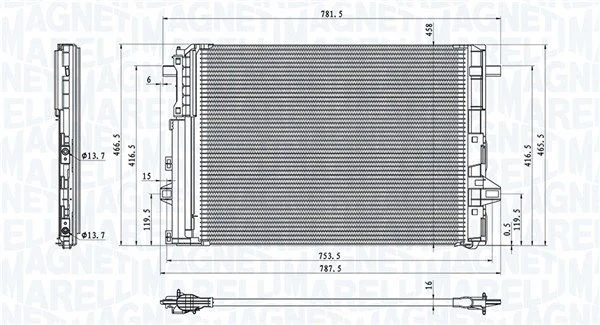 Kondenzator, klimatska naprava MAGNETI MARELLI 350203758000