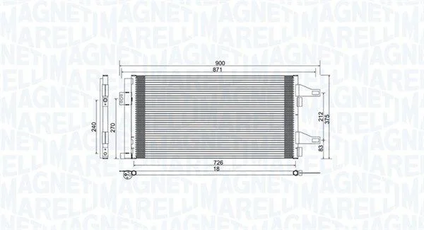 Kondenzator, klimatska naprava MAGNETI MARELLI 350203761000