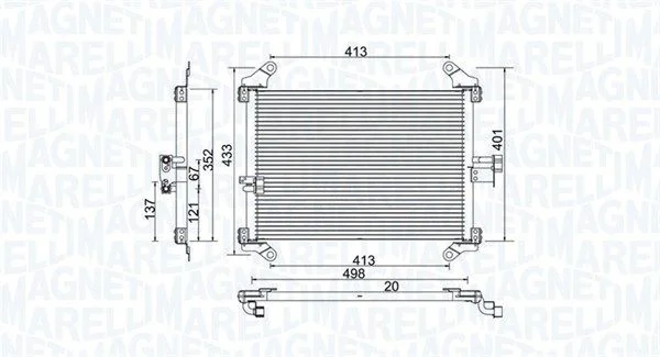Condenser, air conditioning MAGNETI MARELLI 350203772000
