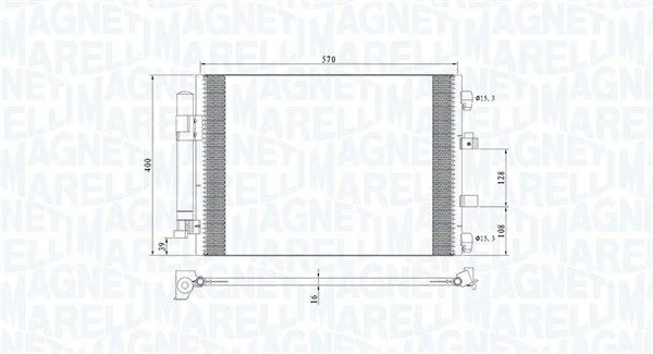 Kondenzator, klimatska naprava MAGNETI MARELLI 350203773000