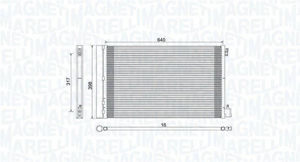 Kondenzator, klimatska naprava MAGNETI MARELLI 350203779000