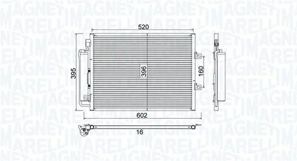 Condenser, air conditioning MAGNETI MARELLI 350203780000