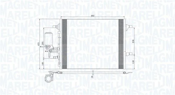 Kondenzator, klimatska naprava MAGNETI MARELLI 350203789000