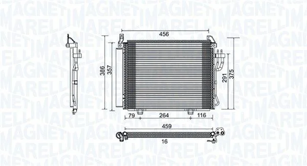 Kondenzator, klimatska naprava MAGNETI MARELLI 350203790000