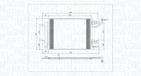 Condenser, air conditioning MAGNETI MARELLI 350203792000