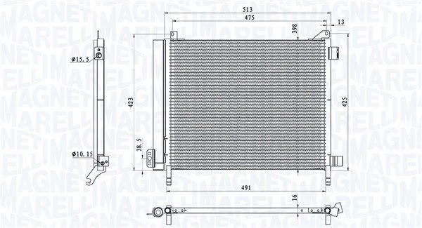 Kondenzator, klimatska naprava MAGNETI MARELLI 350203793000
