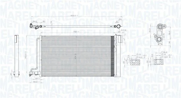 Kondenzator, klimatska naprava MAGNETI MARELLI 350203796000