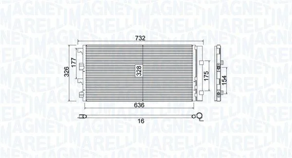 Condenser, air conditioning MAGNETI MARELLI 350203797000