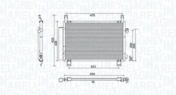 Condenser, air conditioning MAGNETI MARELLI 350203798000