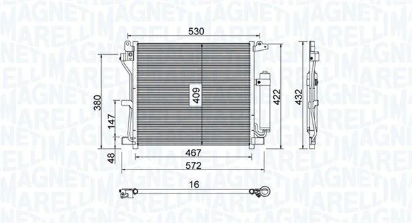 Condenser, air conditioning MAGNETI MARELLI 350203799000