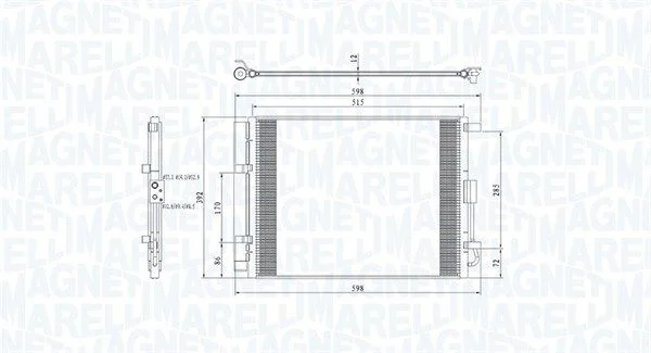 Condenser, air conditioning MAGNETI MARELLI 350203809000