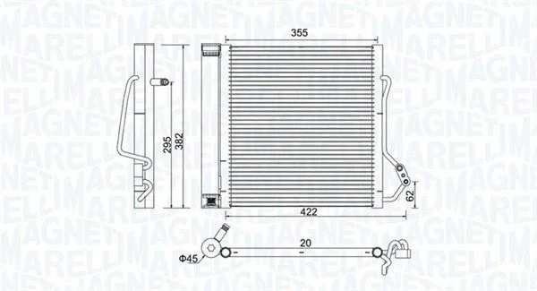 Condenser, air conditioning MAGNETI MARELLI 350203810000