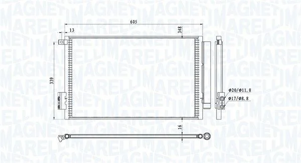 Kondenzator, klimatska naprava MAGNETI MARELLI 350203814000