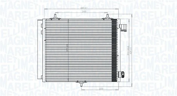 Condenser, air conditioning MAGNETI MARELLI 350203818000