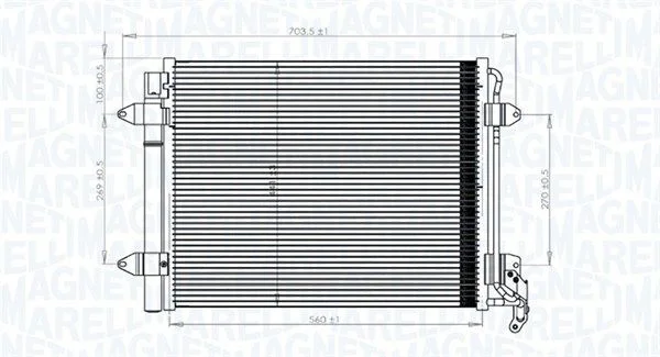 Condenser, air conditioning MAGNETI MARELLI 350203833000