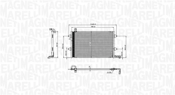 Condenser, air conditioning MAGNETI MARELLI 350203840000