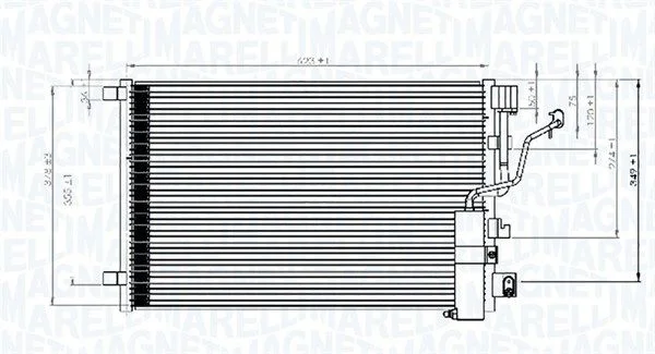 Kondenzator, klimatska naprava MAGNETI MARELLI 350203841000
