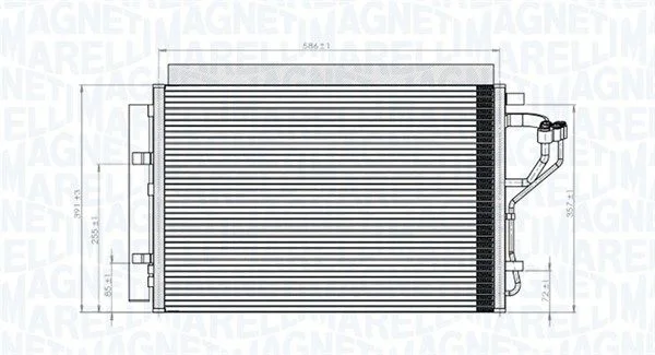 Condenser, air conditioning MAGNETI MARELLI 350203851000