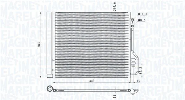 Condenser, air conditioning MAGNETI MARELLI 350203854000