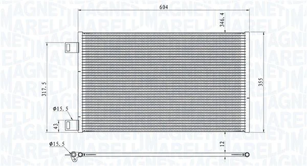 Condenser, air conditioning MAGNETI MARELLI 350203860000
