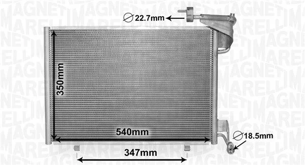 Condenser, air conditioning MAGNETI MARELLI 350203870000