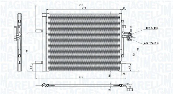 Kondenzator, klimatska naprava MAGNETI MARELLI 350203873000