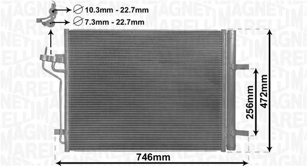 Kondenzator, klimatska naprava MAGNETI MARELLI 350203880000